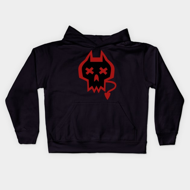 DEVIL'S SKULL VARIANT 3 Kids Hoodie by droidmonkey